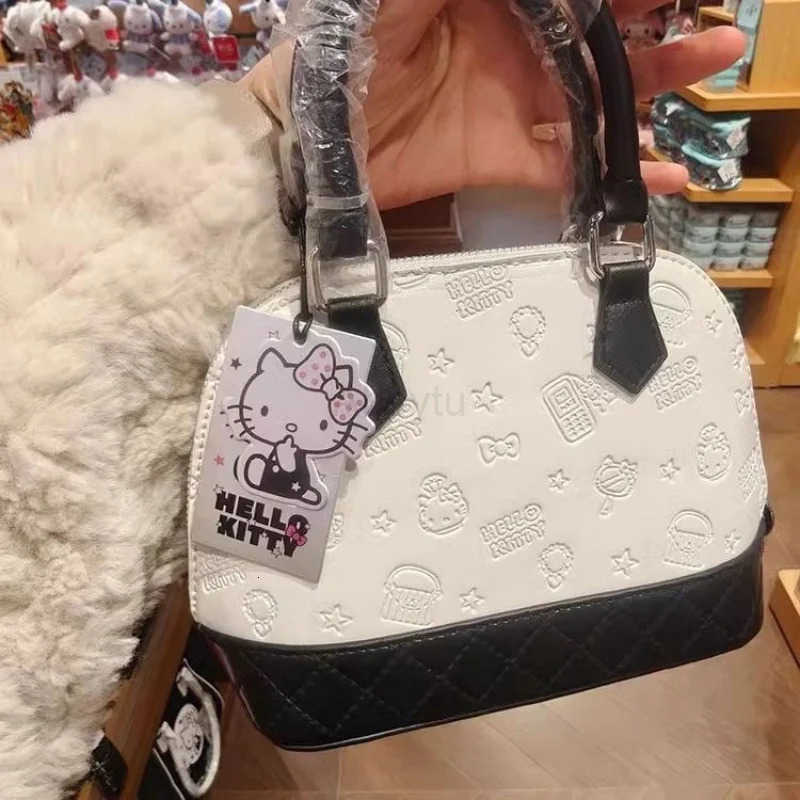 Sanrio Classic Sanrio Handbag Collection: Elegant Black/White Boston Messengers with Adjustable Straps