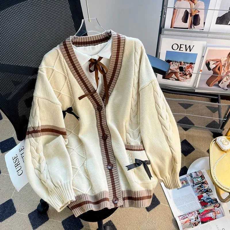 Deeptown Sweet Coquette Sweaters Cardigan Women Kawaii Bow Knitted Cardigan Japanese Preppy Style Lolita Knitwears JK Jumpers M250904