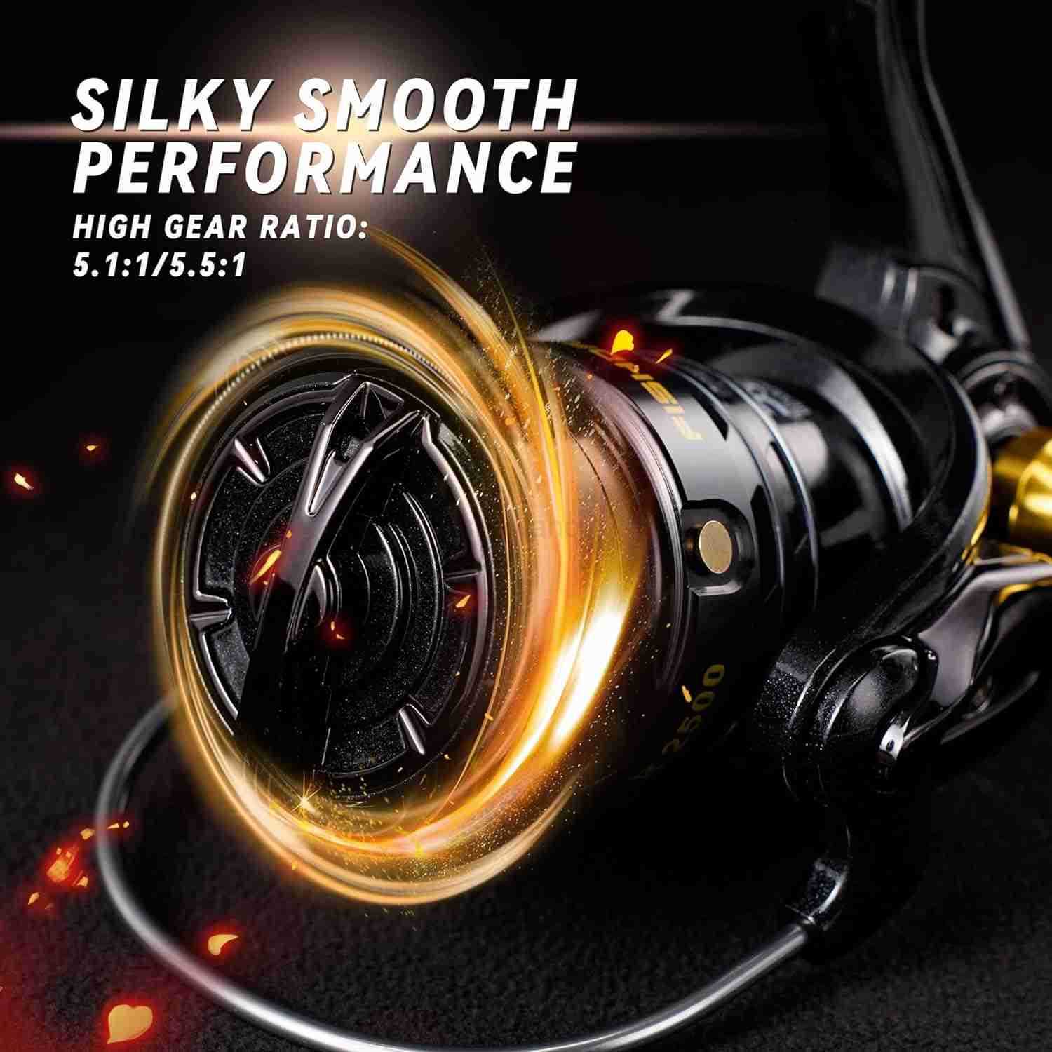 Fishing Reels Spinning Reel LeftRight Interchangeable Aluminium Handle 75 oz Ultralight Spinning Reels 551 Gear Ratio DeepShallow Aluminum Spool for F