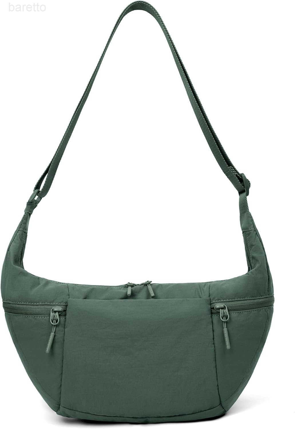 Nylon Crossbody Bag for Women Lightweight Shoulder Purse with Zipper Trendy Crescent Sling Bag with Adjustable Stap M250903