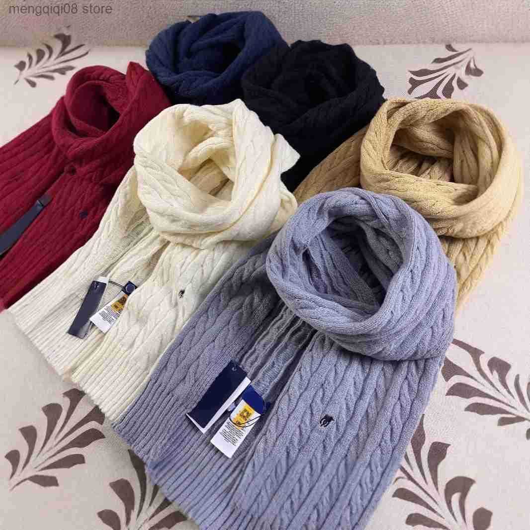 RL Raff Pony Label ColdProof Scarf Braided Embroidered Knitted Wool Scarf Versatile Knitted Scarf Warm L250904