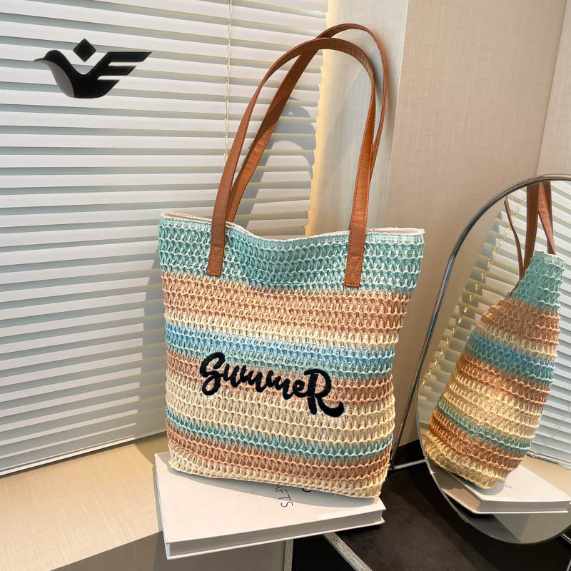 Feiyan Free Shipping New Designer Bag Luxury Shopping Bag Handmade Straw Tote Bag For Women Large Capacity Commuter Bucket Bag Single Shoulder Underar