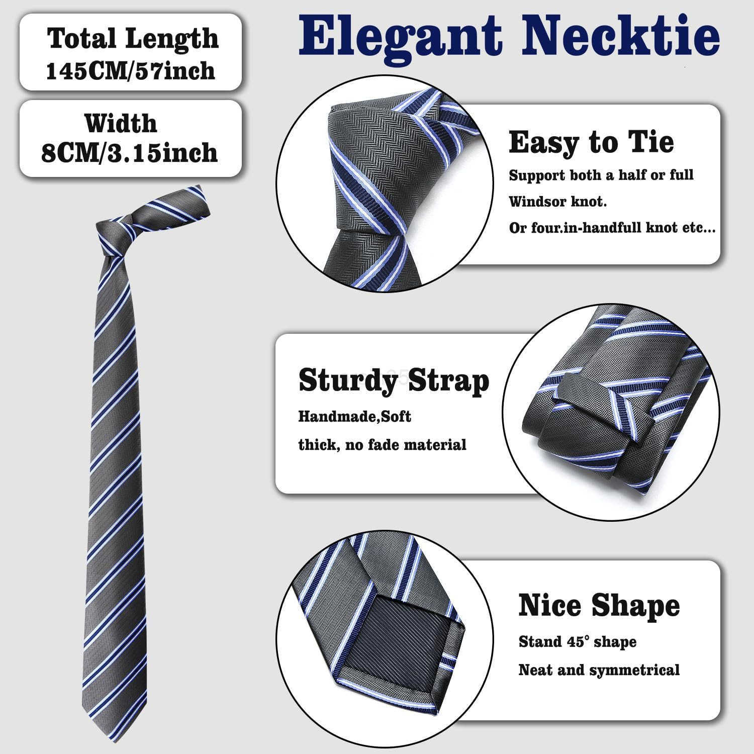 Ties for Men6 Packs Assorted Pattern Jacquard Weave Formal Necktie Set for ManW250904