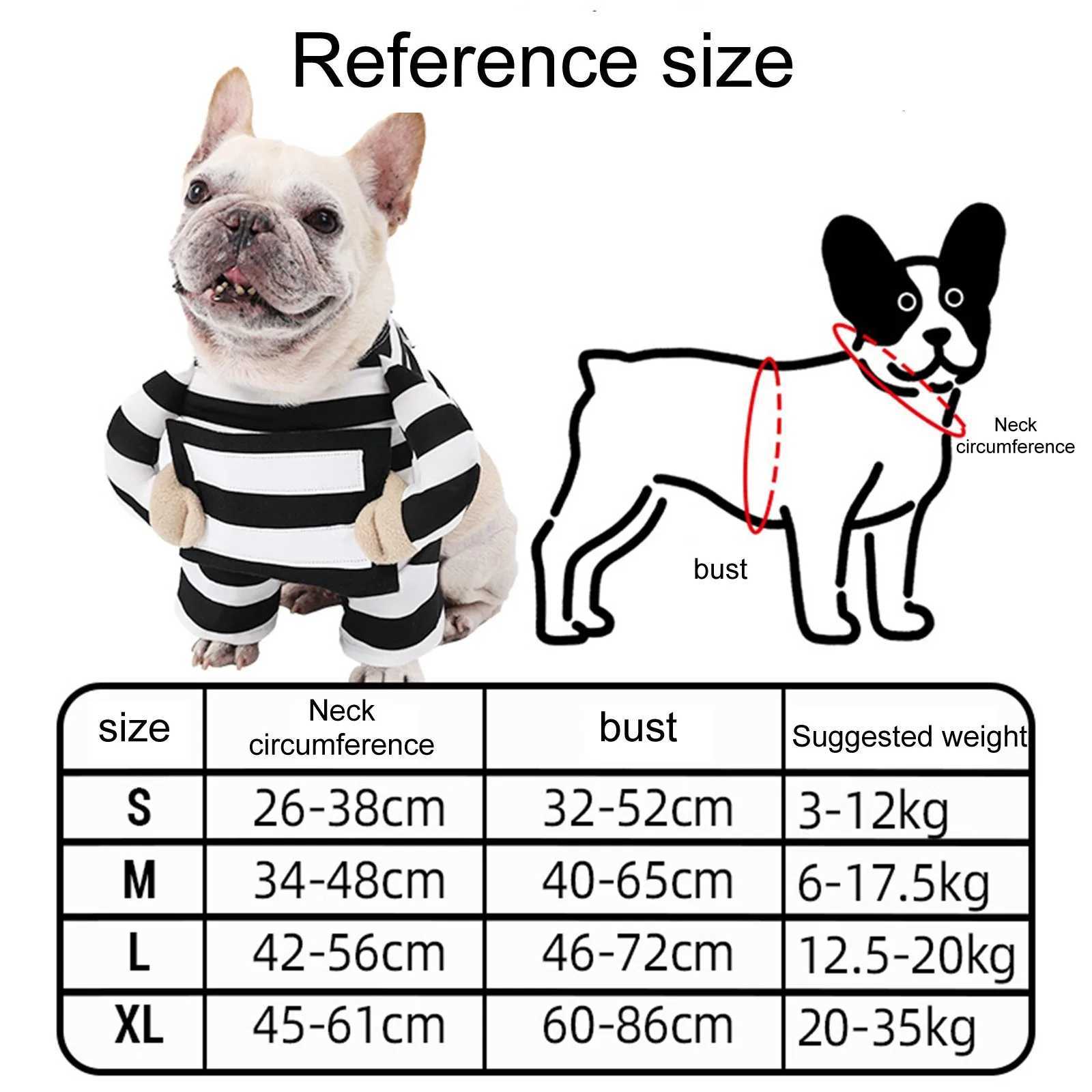 Pet Dog Prison Costume Funny Transformation Striped Prisoner Dog Clothes Party Dress Up Cute Animal Costume With Id Tag W250904