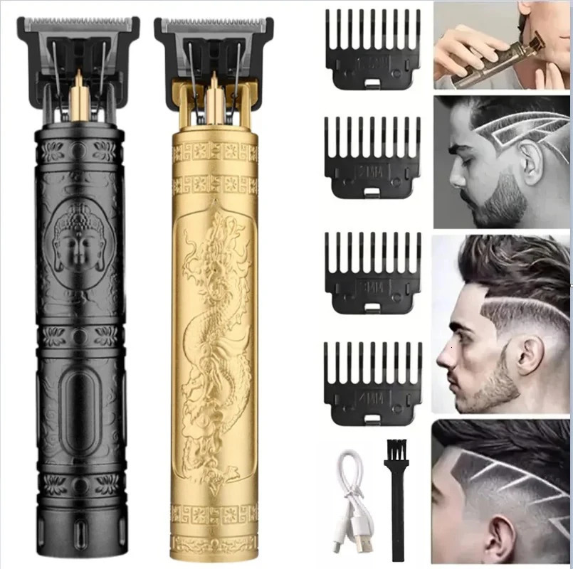 Carving Hair Clipper Professional Cutting Machine Barber Rechargeable Trimmer Metal Haircut for Men 250825