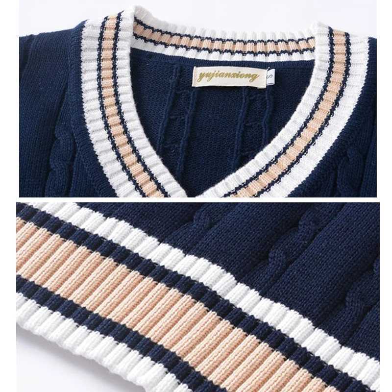 New Mens Fashion Winter Thick VNeck Sleeveless Vest Sleeveless Sweater Cotton School Uniform Cotton Loose Knitting Vest SweaterXJ250904