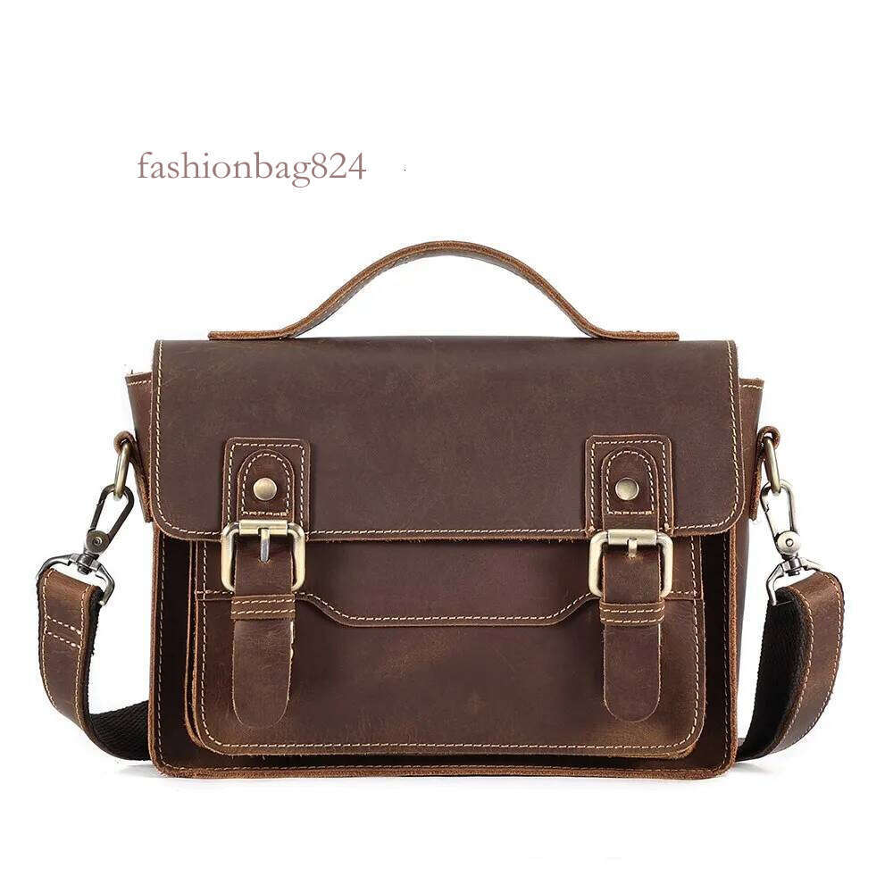 JOYIR Vintage Genuine Leather Shoulder Men Women Work Travel Messenger Satchel Crossbody Bag Fit For 7.9" Ipad Handbag