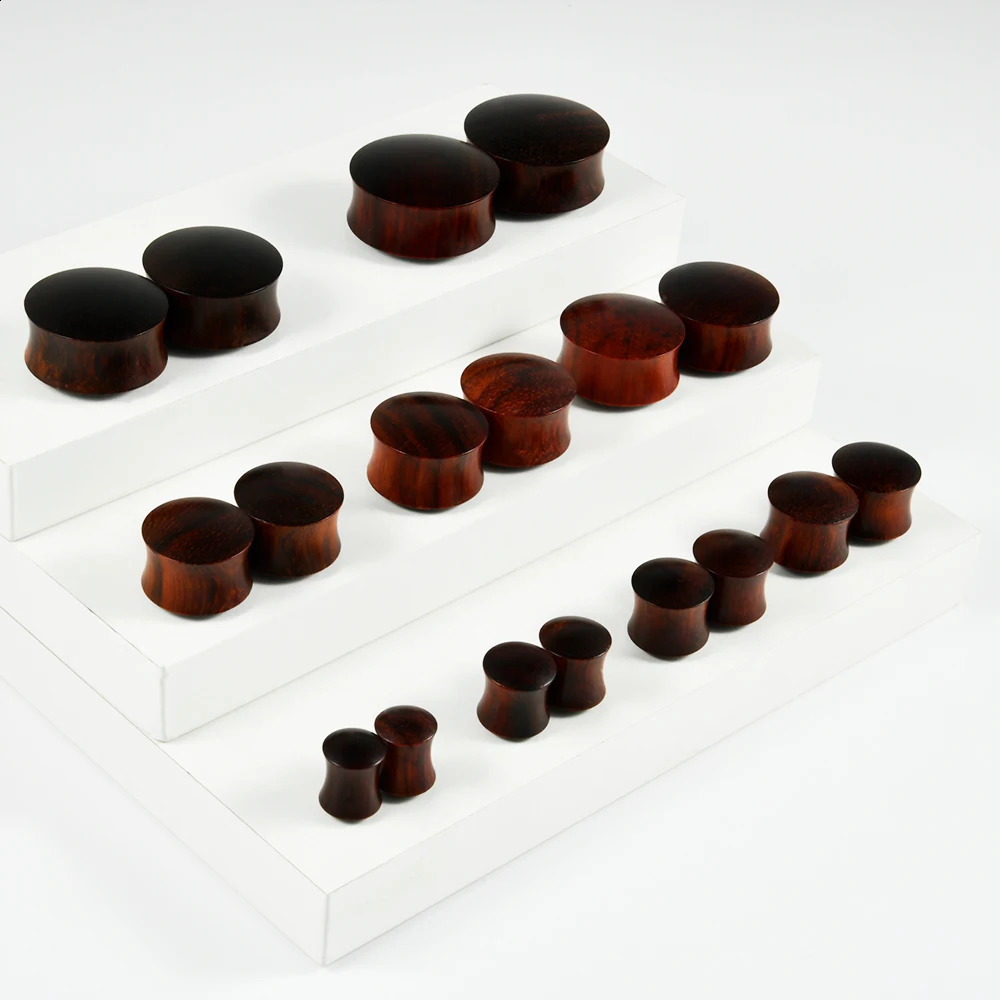 1PAIR Wood Ear Double Flared Plugs Tunnel Plug Flesh Expander Gauge Stretchers Earrings Man Body Piercing Jewelry 8mm25mm 250903