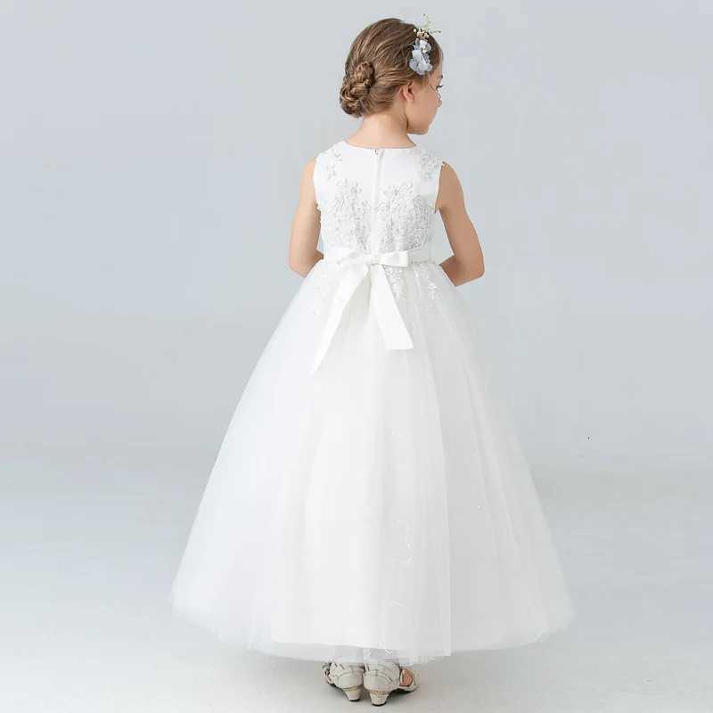 BX683 CHIldrens Long Wedding Dress Fluffy Mesh Princess 3-15 Year Old Clothing Girls Performance Ball Gown Z250904