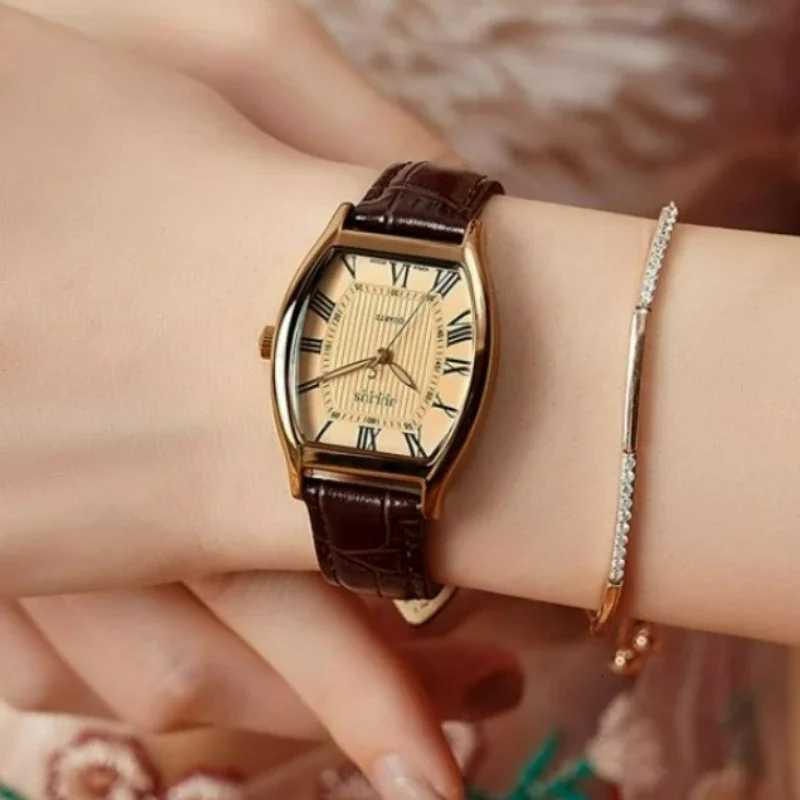 Fashion Business Watch for Wen Small Ladies Wristwatches Brown Retro Vintage Leather Bracelet Watch Black Quartz Wristwatches X250904