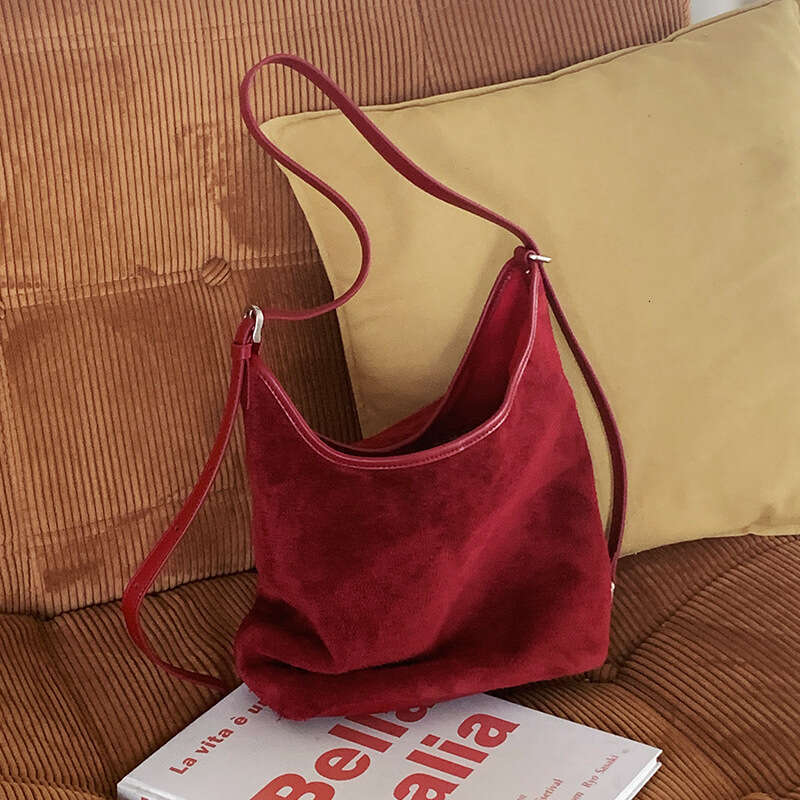 Luxury bag Top Layer Bucket New Minimalist Style Niche Suede Genuine Leather Single Shoulder Crossbody Bag for Women