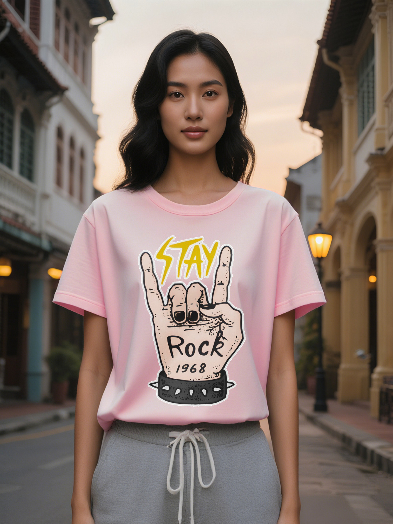 Lady Vintage Inspired Graphic Tee Y K Anime Horror Dark Humor Print Casual Short Sleeve T-Shirt for Summer Pure