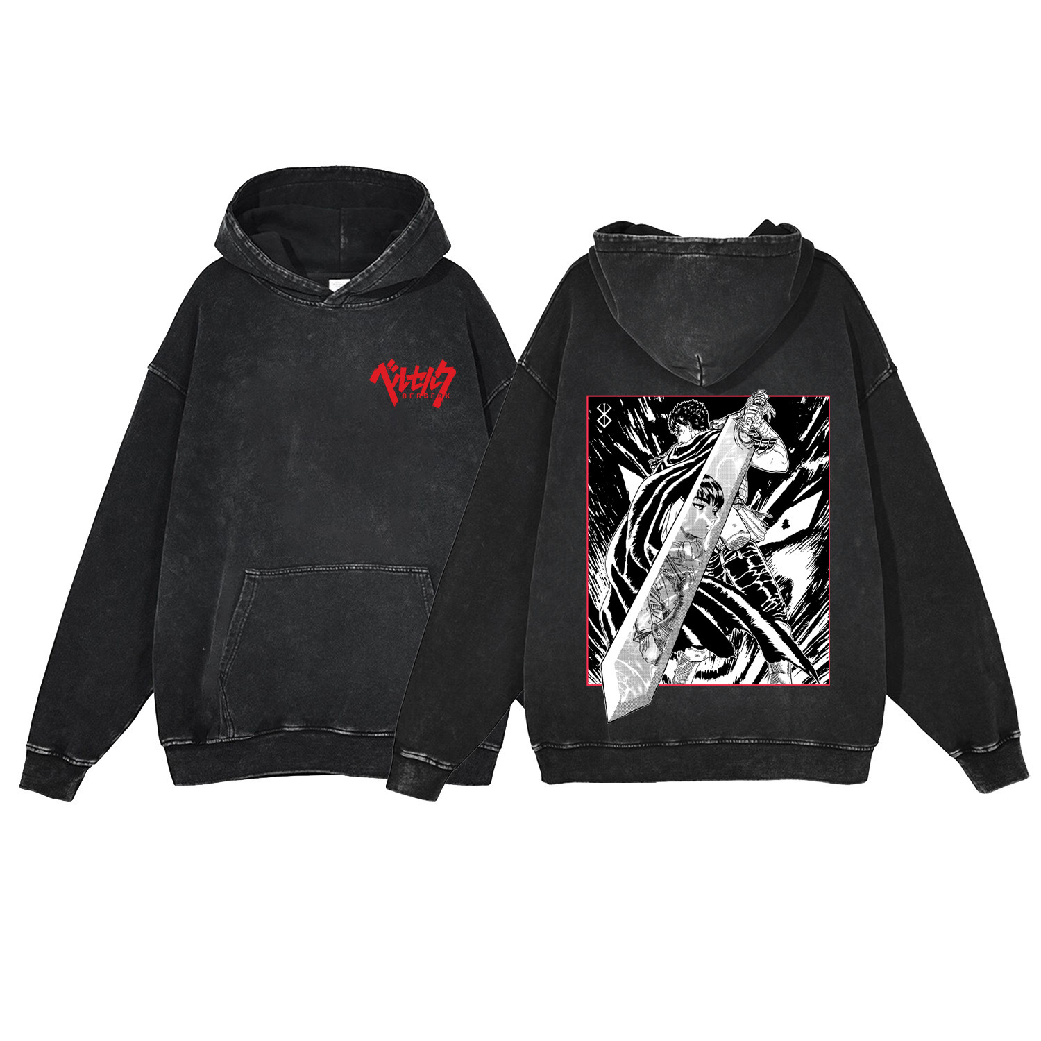 Street Ready Worn-in Look Hooded Jacket from Berserk Series Made of Durable Material - TT8303