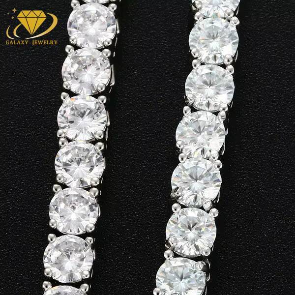 Hip Hop 2mm to 6mm Tennis Chain Moissanite VVS Stone Bling Iced Out 925 Pure Silver Tennis Bracelet Necklace Men Women