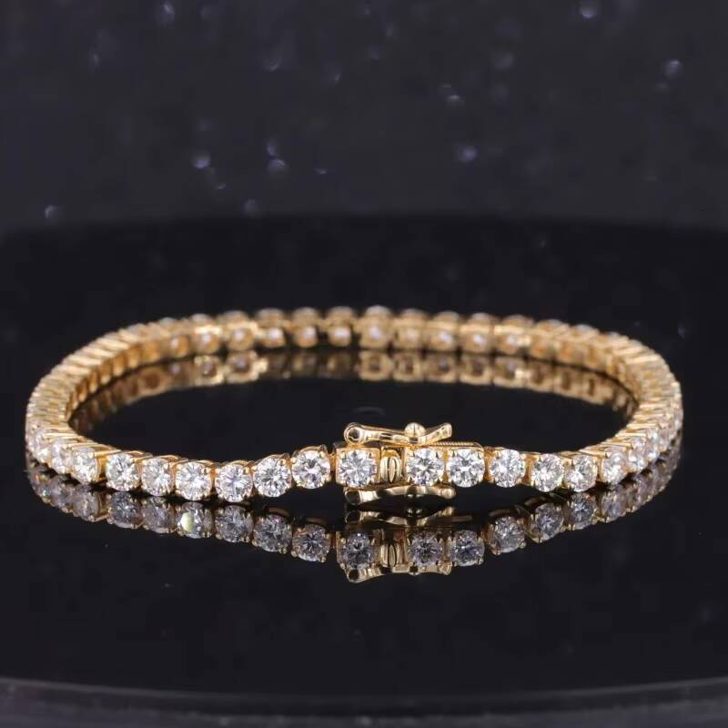 Trendy LGD Diamond 925 Sterling Silver Bracelet Unisex Hip Hop Tennis Bracelet 3mm 4mm 5mm Gold Moissanite Jewelry for Men Women