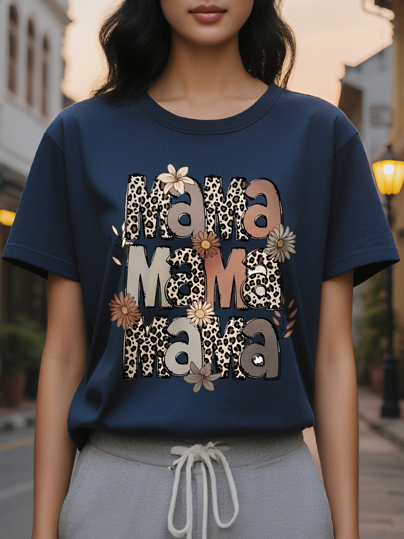 Letter Print Crew Neck T-shirt Short Sleeve Casual Top for Spring Summer Women's Clothing 16e21