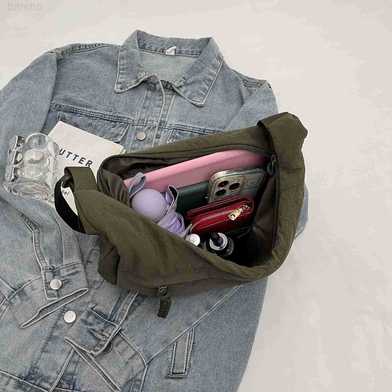 Crossbody Nylon Crescent Bag for Women Lightweight Small Hobo With 2 Pack Inner Dumpling Bag Casual M250903