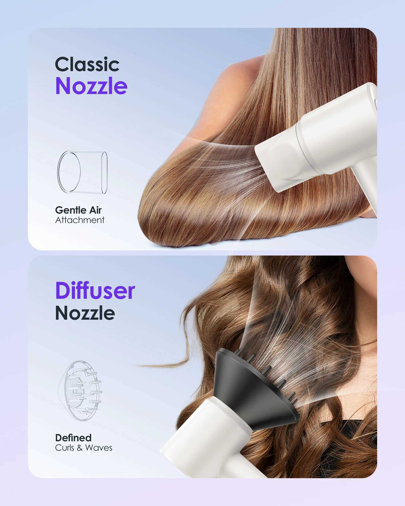 High Speed Hair Dryer 120000RPM 40ms Fast Drying Blow Dryer Low Noise ThermoControl Negative Iconic Hairdryer For HomeTravelW250904