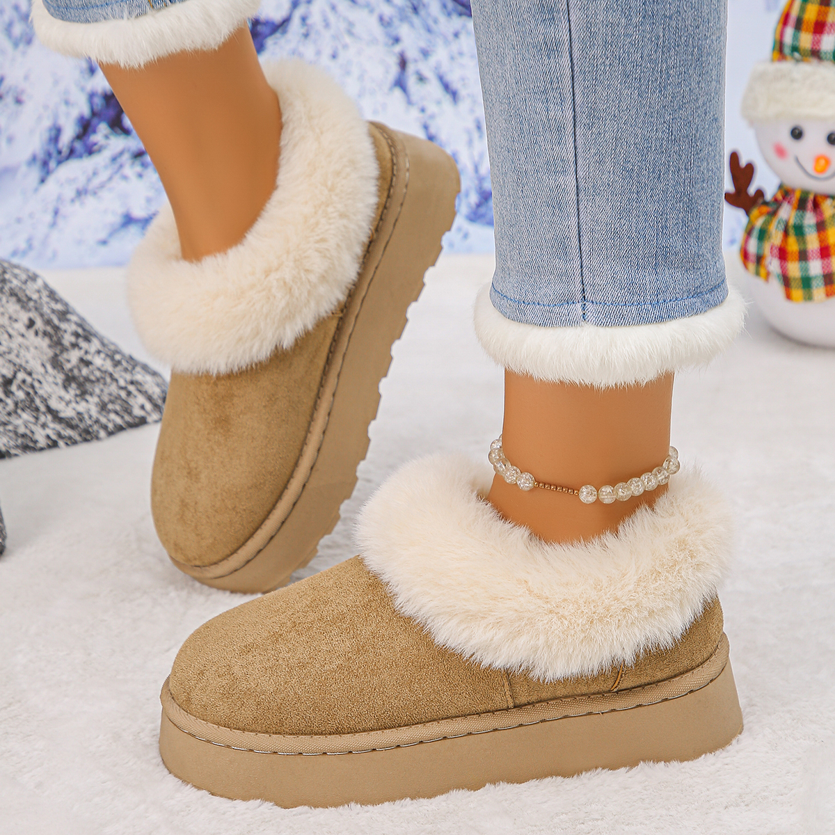 Low-top insulated thick-walled warm snow boots, winter short boots, cotton shoes