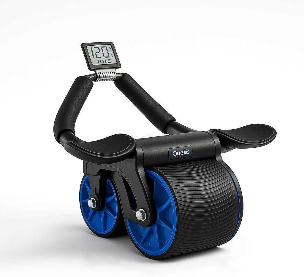 AB Roller for Men Women Core Strength Training Wheel Set with Elbow Support 2 Knee Pads Abdominal Exercise Roller for Core Stability Belly Fat Reducti