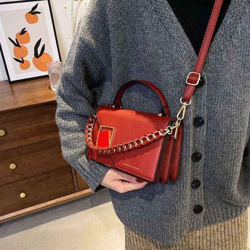 Women's New Chain Shoulder High Quality Crossbody Foreign Handbag Solid Color Square Bag
