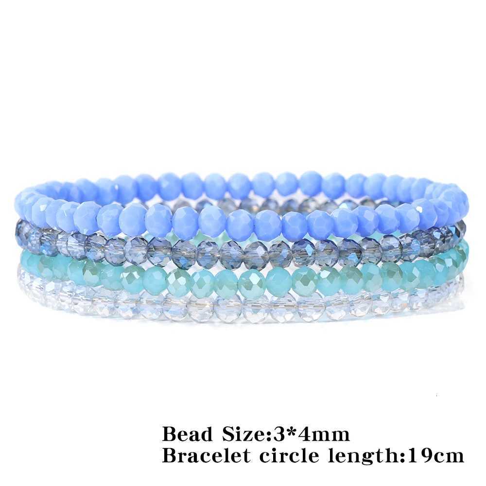 4pcsset Gold Color Crystal Beads Bracelets For Women Girl Natural Stone Austria Crystal Glass Elastic Bracelet Set JewelryXJ250904