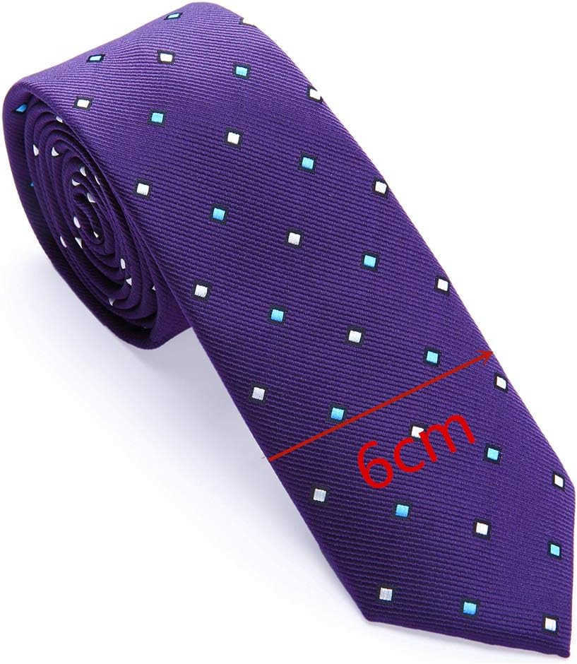 4 Pks Skinny Neckties for Men Boys 235 Wide Slim Ties in Different Textured Style Mixed setW250904 L250926M6VS