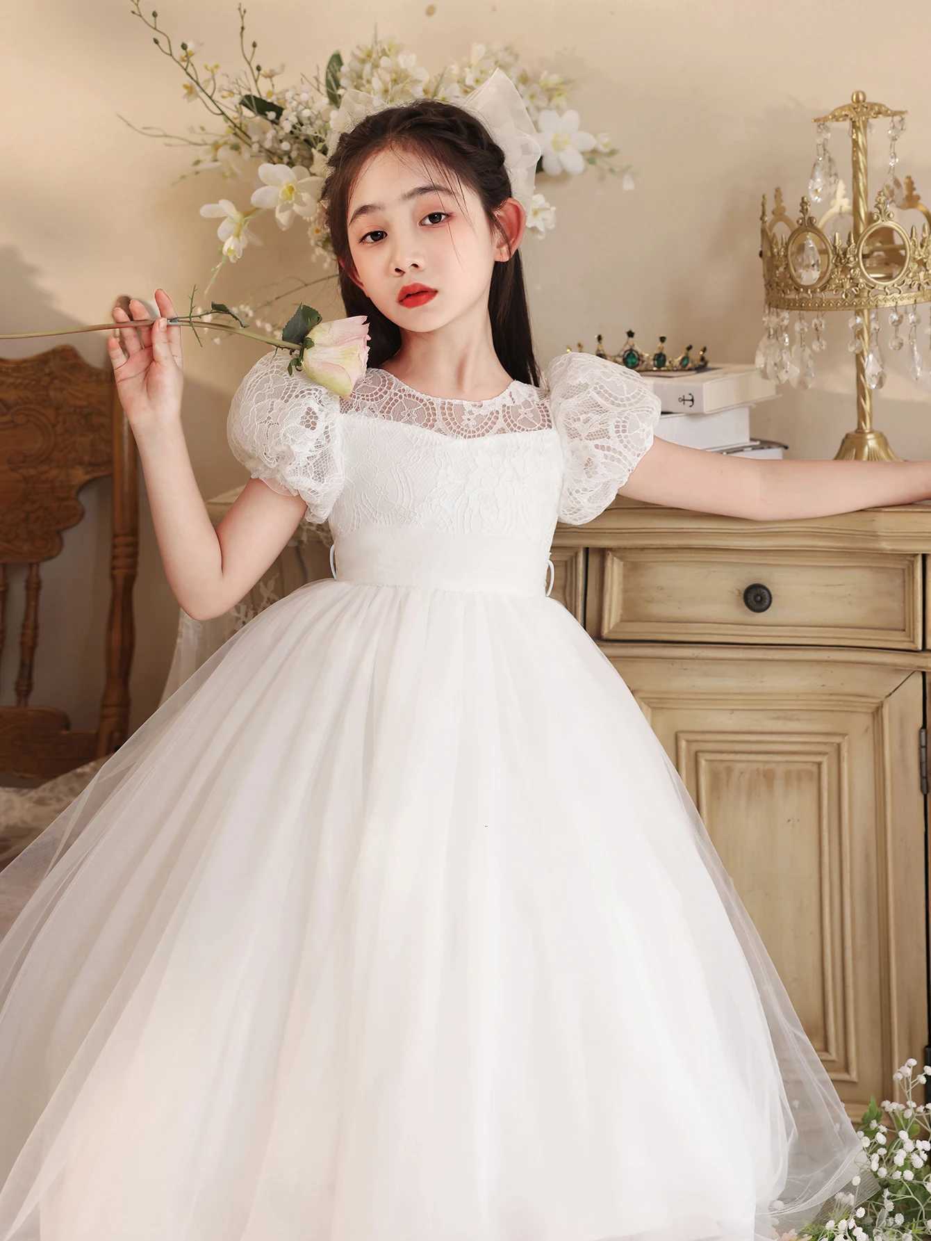 Hot Popular Girl Kids Flower Summer Gowns Apparel Child Anniversary Wedding Dress Z250904
