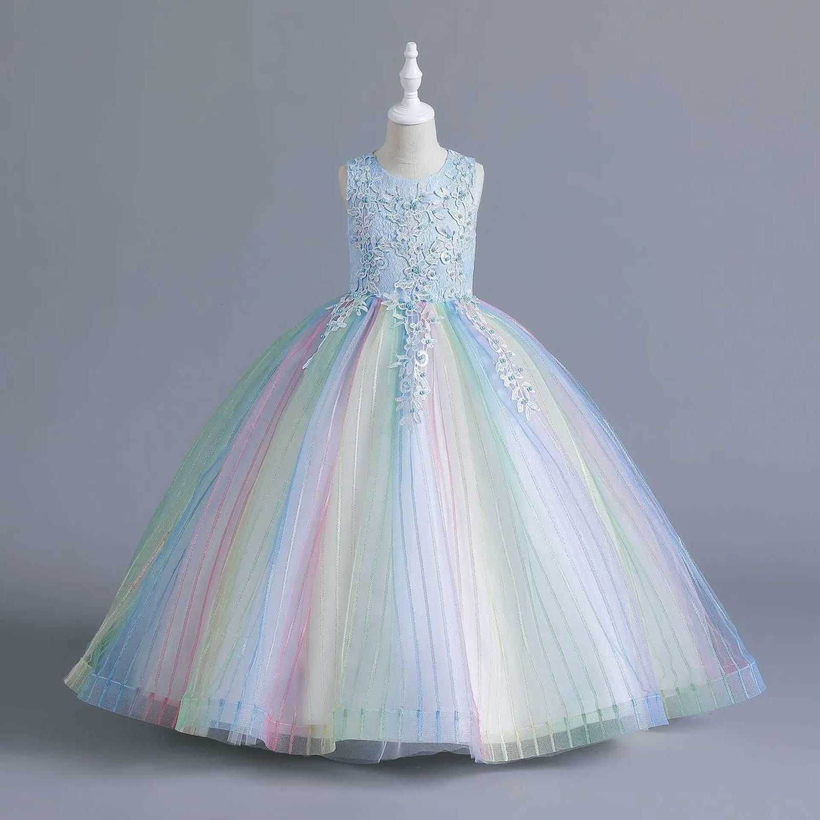 ceremonial dress for elegant party girls young girl long evening dresses for host clothing lavender 4 to 12 years Z250904