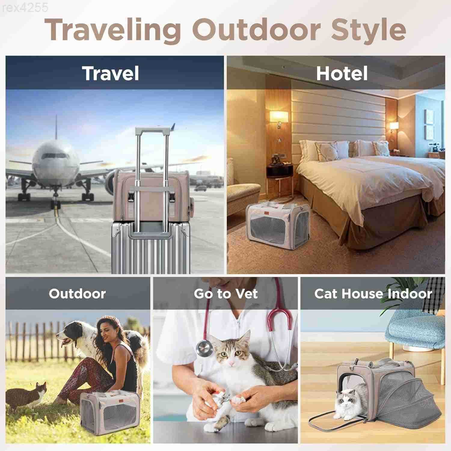 Soft Cat Carrier Pink Small Dog Carrier Airline ApprovedUnique Expandable Pet CarrierStrudyVentilatedSoft Sided Pets Carriers CageDurable Small AnimaW