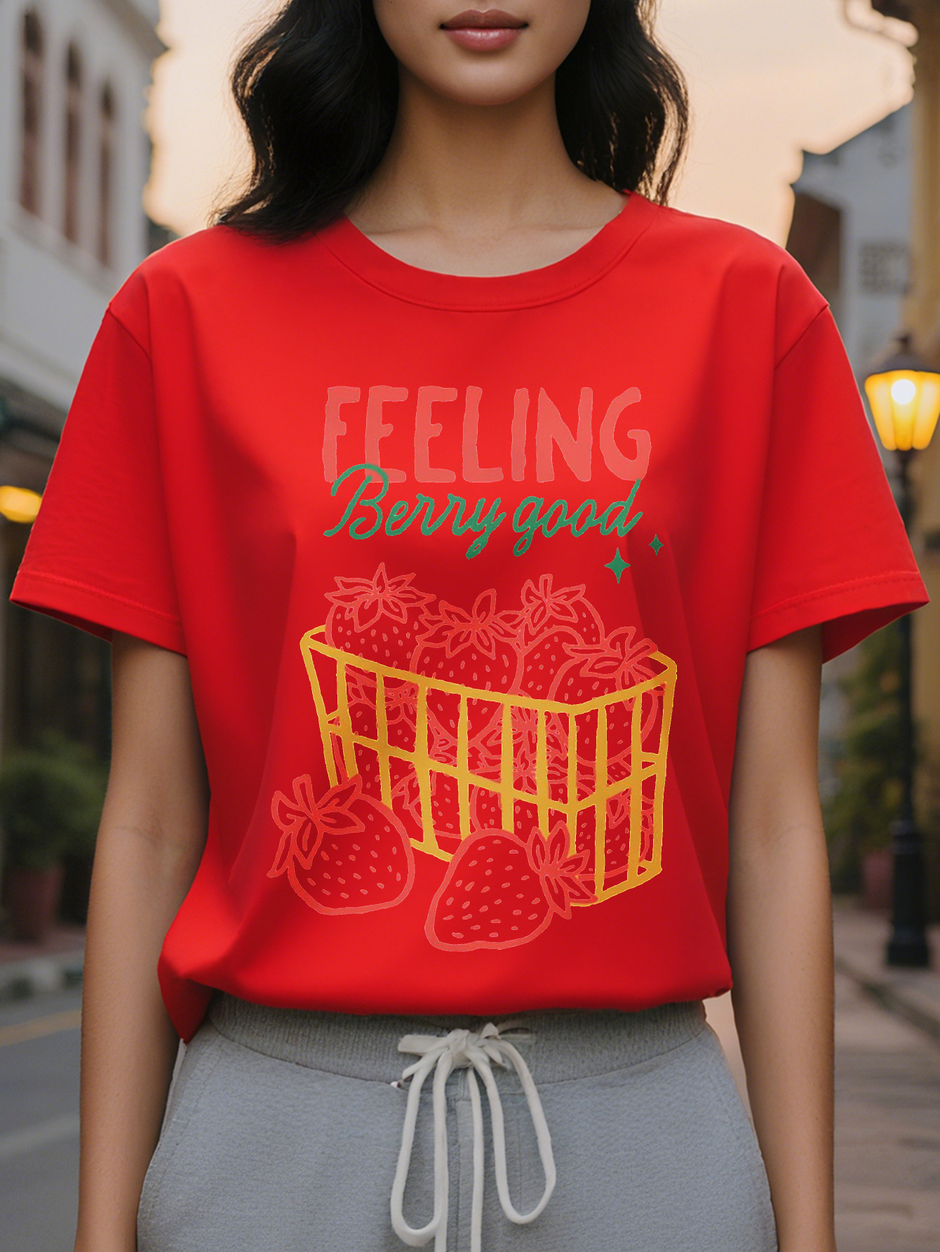 Women s Elegant Berry Pleasant T-Shirt with Round Neck Casual Top Plaid Design Ideal for Winter and Autumn