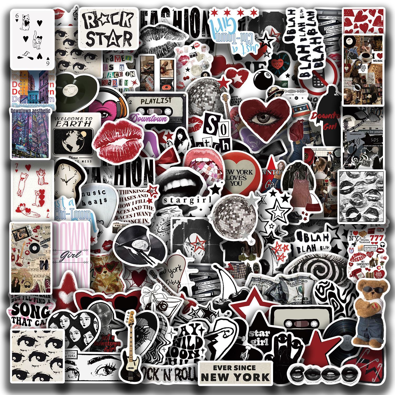 100pcs Y2K DIY Sticker Cute Decales for Graffiti Skateboard Snowboard Laptop Luggage Motorcycle Home Decoration Best Gifts for Kids