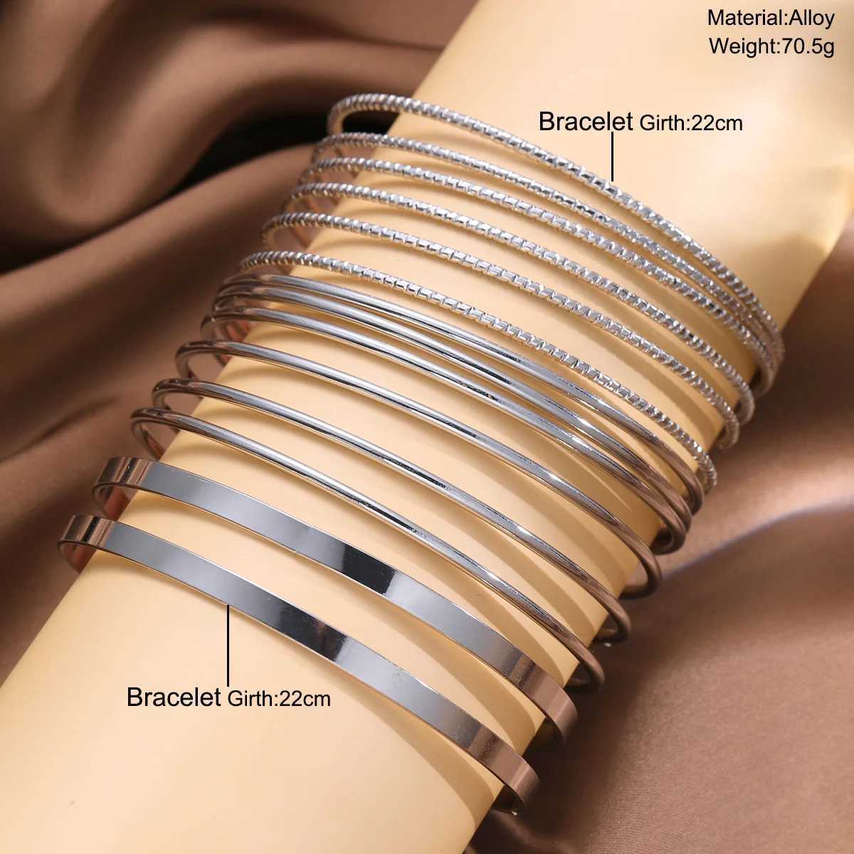 12pcs Punk Gold Color Chain Bracelets Set for Women Boho Thick Charm Curb Cuban Bracelet Bangles Fashion Jewelry Gift 2024 New W250904