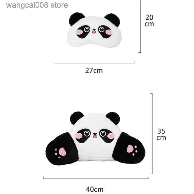 2024 Car Headrestlumbar Support Cute Panda Creative Soft and Comfortable Car Headrest Cushion Relieves Pressure Car Seat Pillow S250904