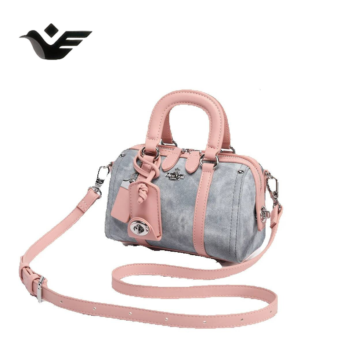 Feiyan Free Shipping New Designer Bag Luxury Shopping Bag High-value Gradient Sweet Handheld Boston Small Bag For Women Denim Fabric Single Shoulder
