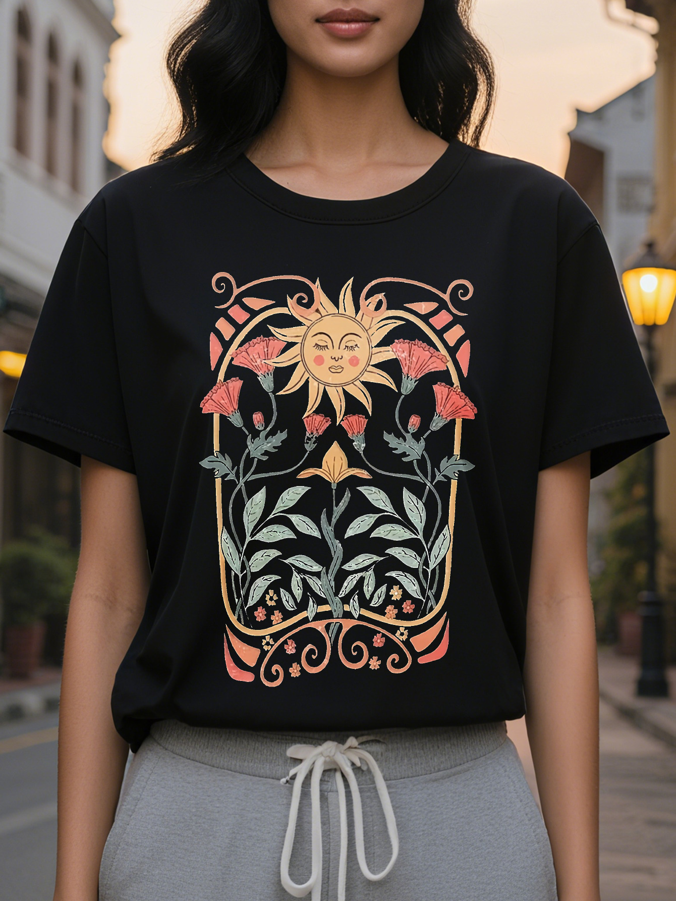 Large XL Vibrant Botanical Floral Print Women's Tank Top, Washable, All Season Versatile Wear, Dark Maroon, Nontransparent, Plus Size