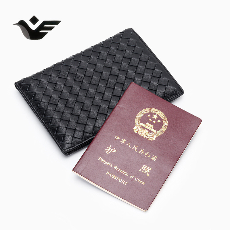 Feiyan Free Shipping New Designer Bag Luxury Shopping Bag Sheepskin Handwoven Passport Holder Unisex Genuine Leather Wallet Foreign Trade Passport Cli