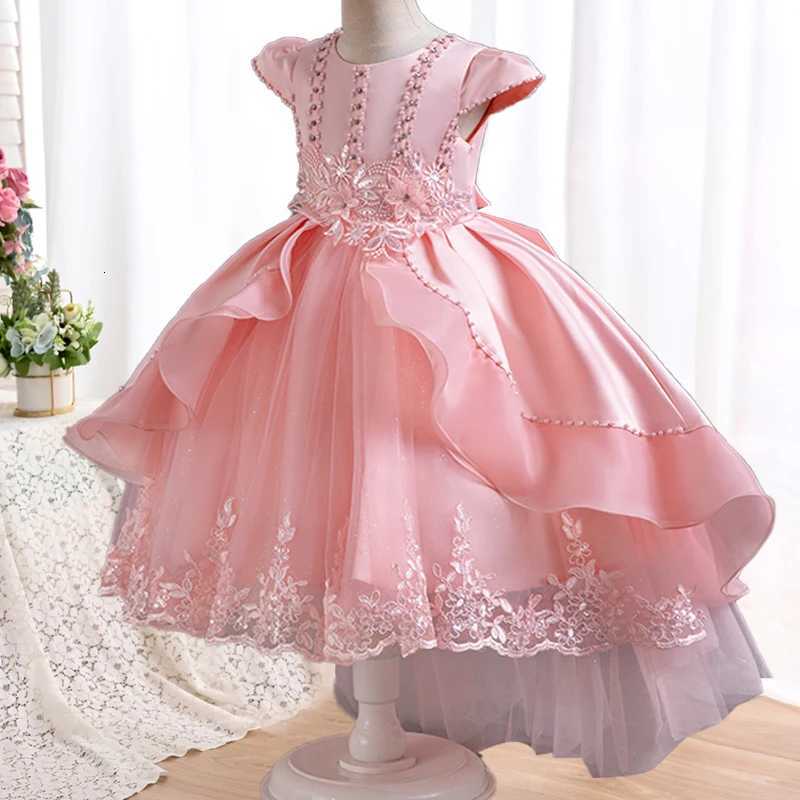 Summer New Girl Tail Birthday Party Evening Dress 4-12 Years Old Gorgeous Christmas Performance Dress Girl Party Ball Dress Z250904