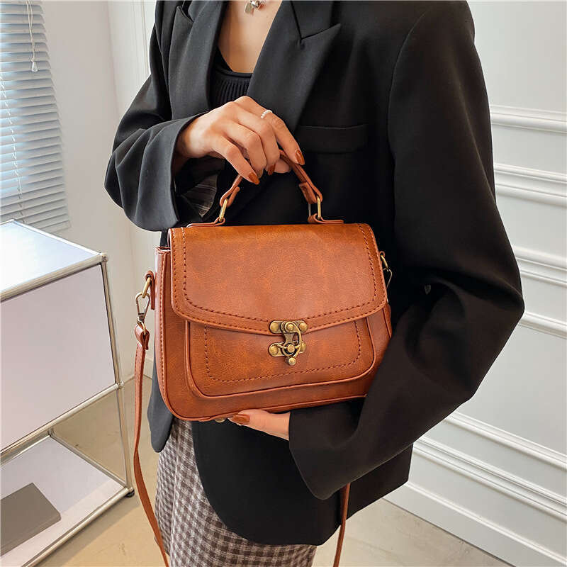 Luxury bag New Square Style Handbag PU Leather Retro Lock Buckle Popular Fashion Versatile Women s Minimalist Small Bag