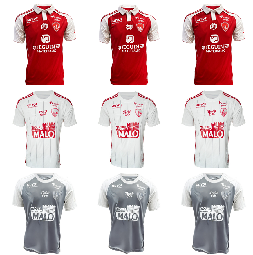 25 26 Brest Soccer Jersey Stade Brestois 2025 2026 L AJORQUE MAGNETTI FERNANDES DEL CASTILLO FAIVRE CAMARA PEREIRA LAGE SALAH men kids kit Football Shirt uniforms