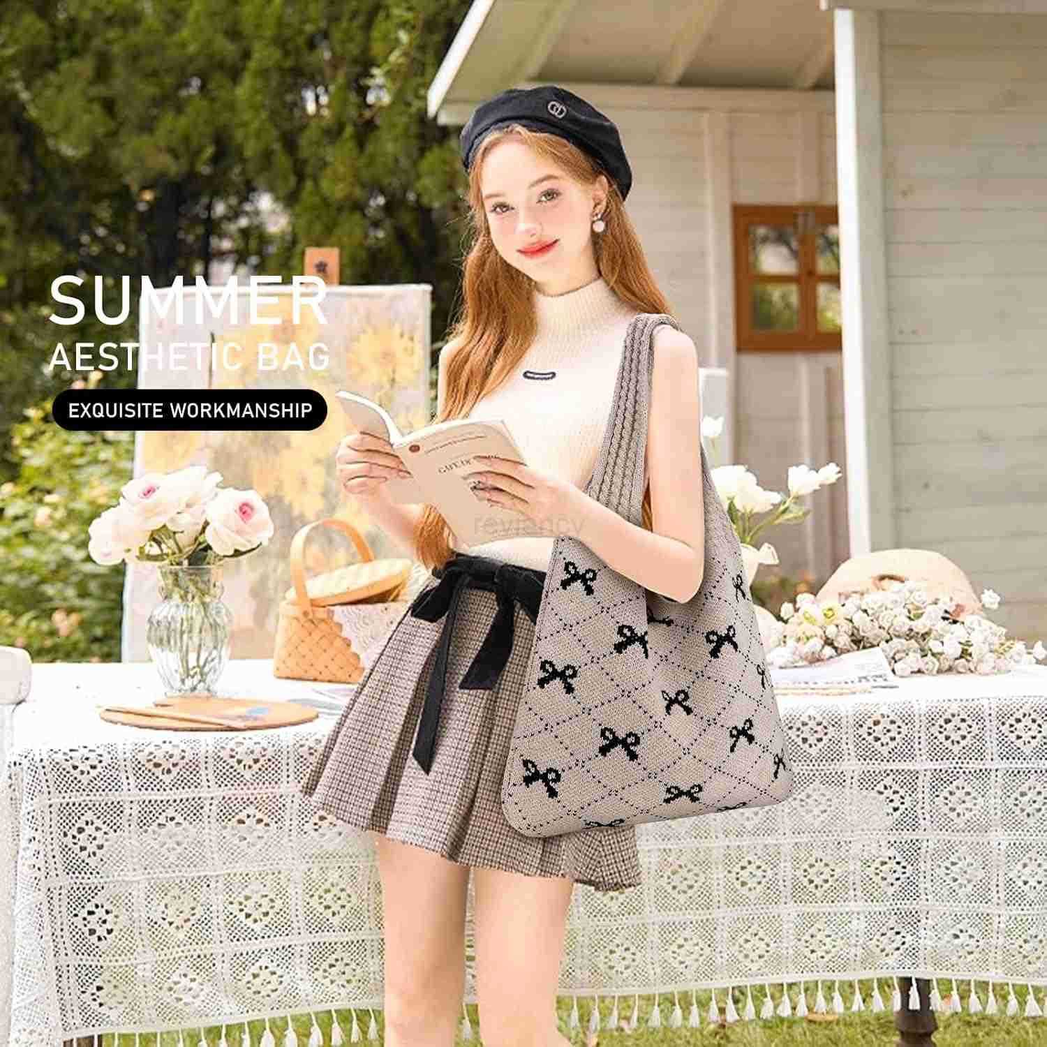 Tote Beach Mesh Knitted Shoulder Bag Large Aesthetic Hobo Bag for Women SummerW250904