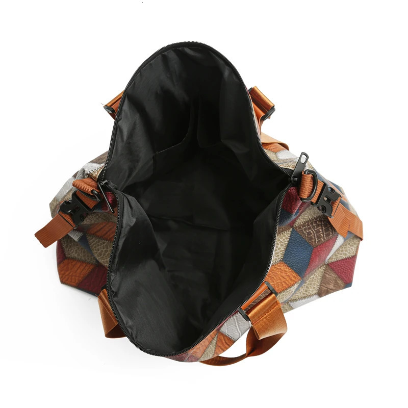 Neutral color tote bag for men and women with diamondshaped pattern and multicolor for travel use 250903