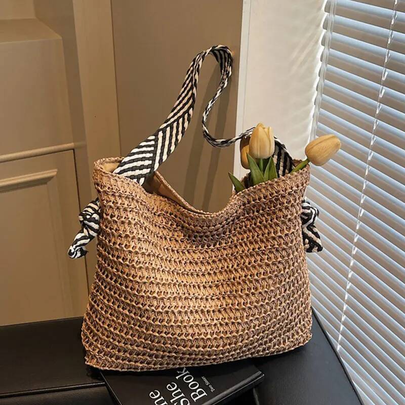 Straw Woven Beach for Women Fashion Large Capacity Travel Vacation Women's Shoulder Bag Summer New Casual Female Handbags