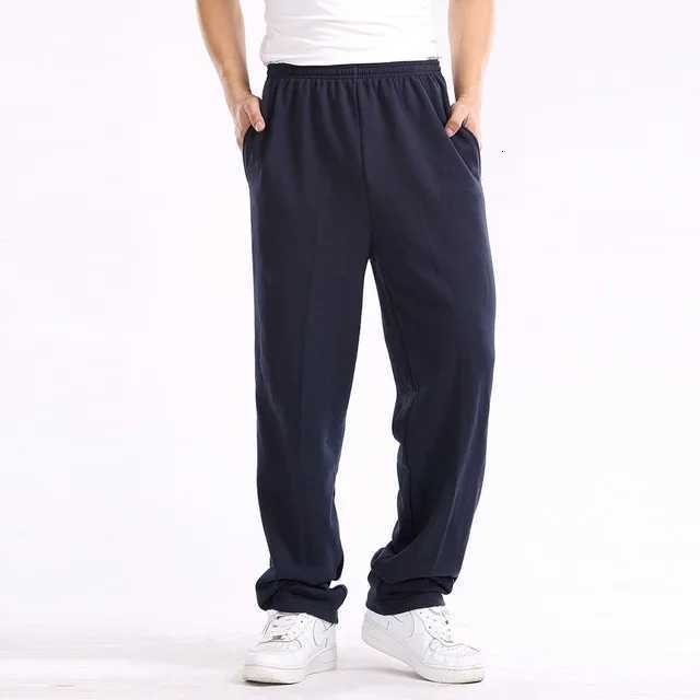 Spring Men Plus Size Pants Solid Baggy Loose Elastic Pants Cotton Sweatpants Casual Pants Autumn Straight TrousersXJ250904