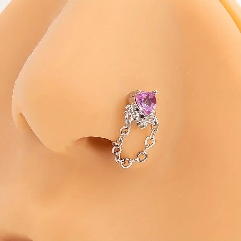 Dangle Nose Ring For Women Nose Piercing Stainless Steel Nose Bend Ring Pendents Dangling Nose Piercing Jewelry 1820G 250903