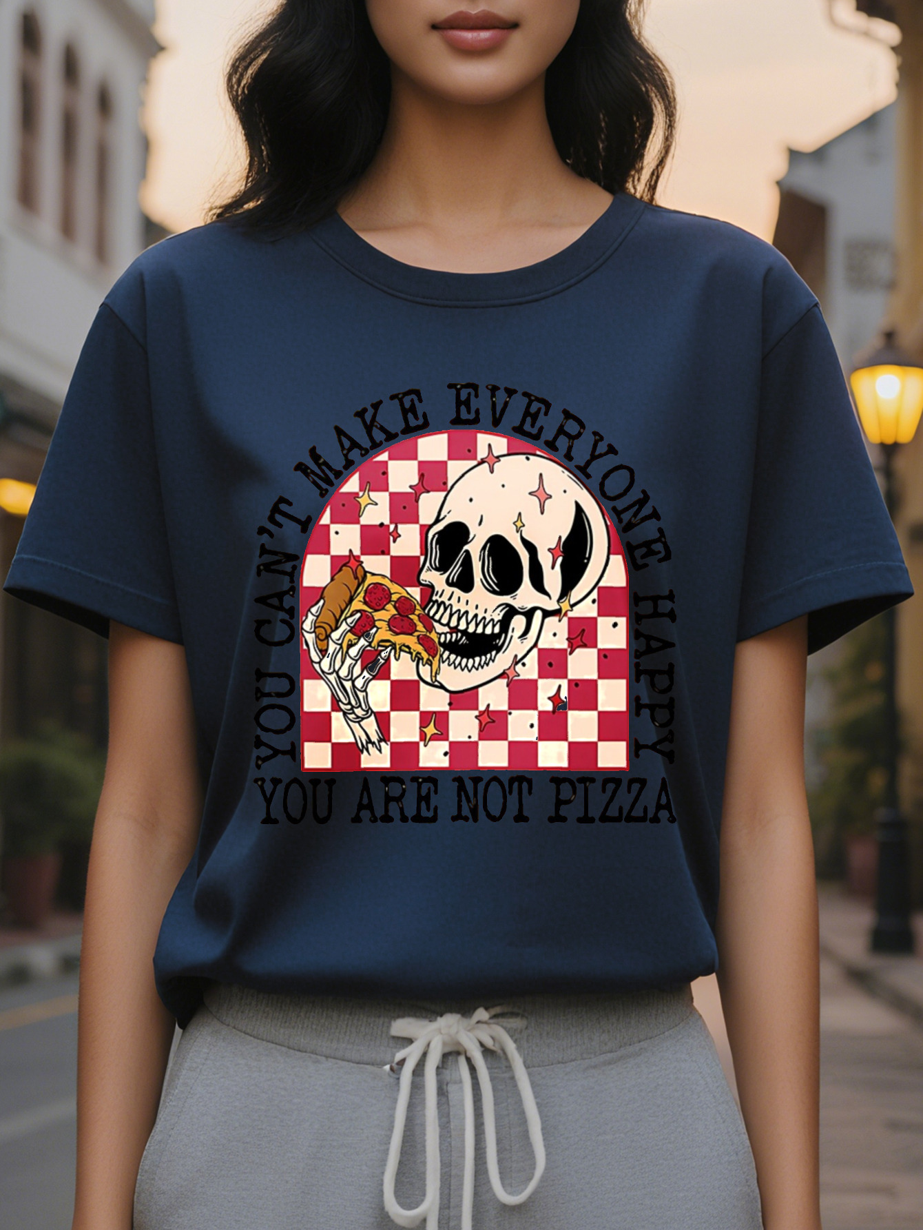 100% Slim Fit Slimming Women's Linen Cotton Printed Pattern Spring and Summer New Fashion Round Neck T-shirt