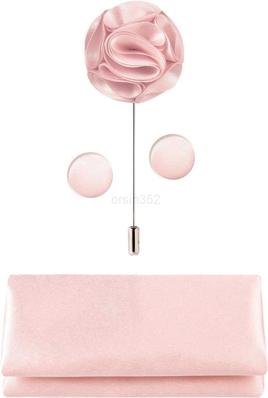 TIE G 5pcs Tie Set in WHITE OR BLACK GIFT BOX Solid Color Necktie Satin Bow Tie Pocket Square Lapel Cuff LinksW250904