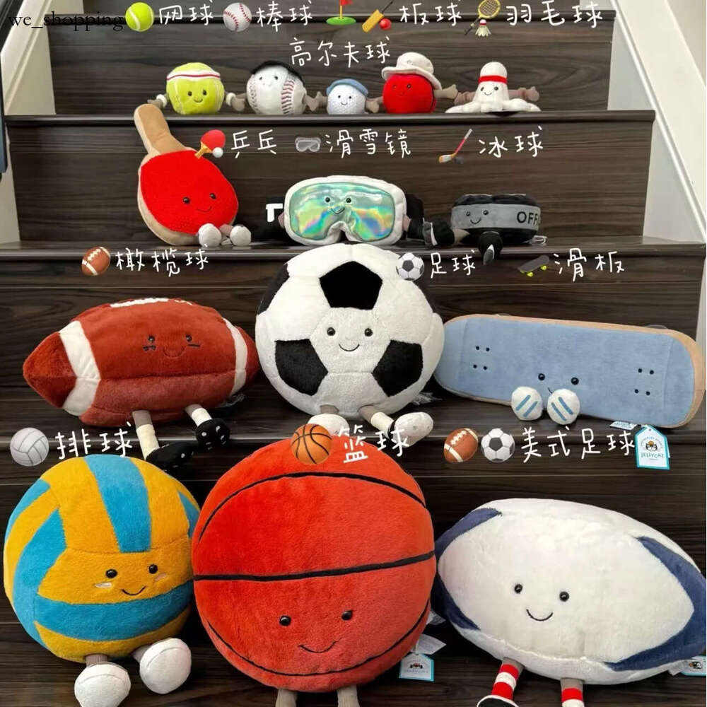 jelly cat 2025 Fun Tennis Pendant JC Sports Series Basketball Football Plush Toy Cute Doll Ornament