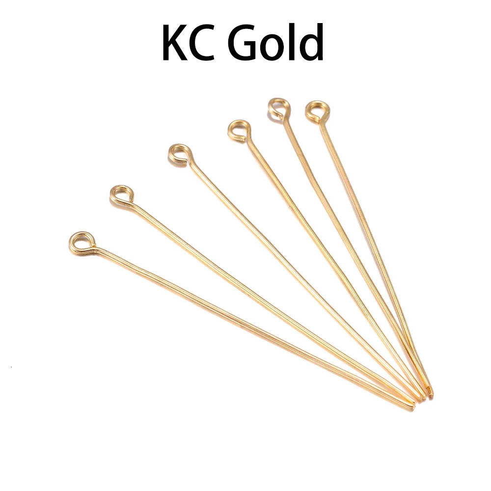 100200PcsLot 1070mm Heads Eye Flat Head Pin Gold Plated Ball Pins for Jewelry Findings Making Accessories Supplies 250828