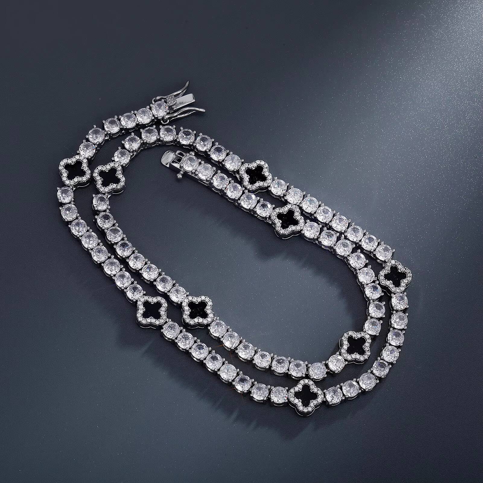 Luxury Unisex Brass Tennis Chain Bracelet Rhinestone Butterfly Gold Silver Pearl Fashionable Jewelry for Men Women Gifts